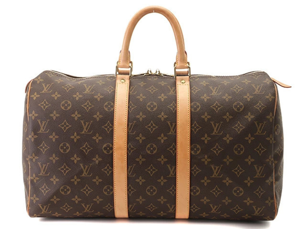 Louis Vuitton Keepall Monogram Boston Bag Brown